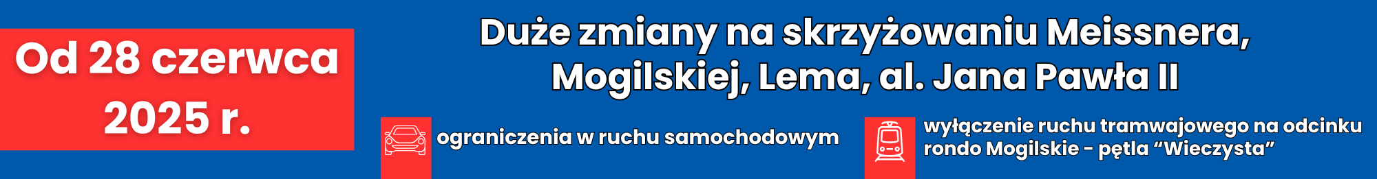 Zdjęcie Od 28 czerwca prace na skrzyżowaniu Mogilskiej, Meissnera, Lema i al. Jana Pawła II